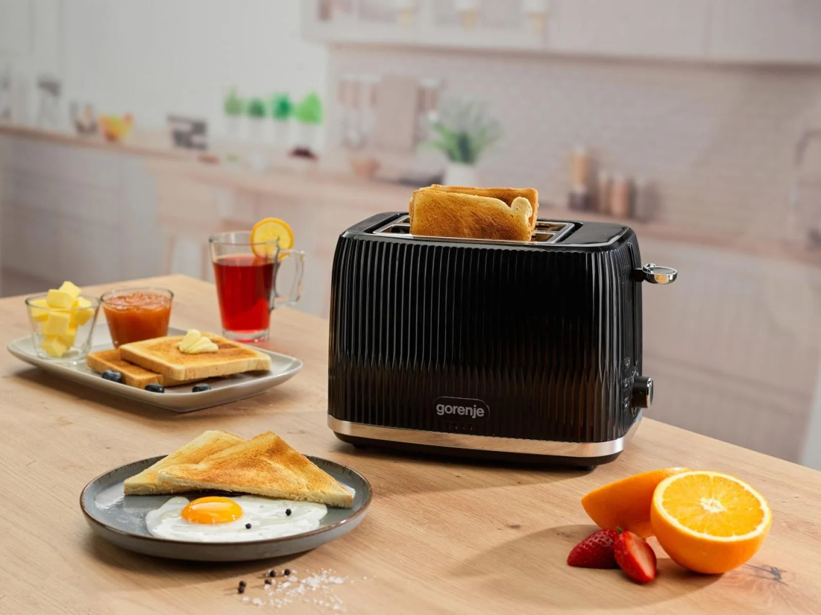 Gorenje Toaster   T850DPB   Number of slots 2   Housing material Plastic   Black - Image 8
