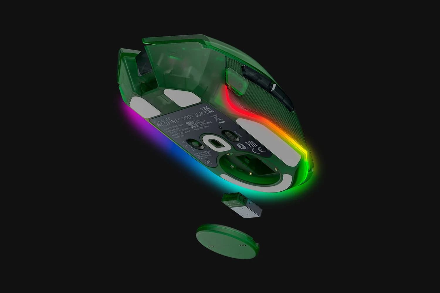 Razer Basilisk V3 Pro 35K Gaming Mouse Wireless/Wired Phantom Green Edition - Image 5