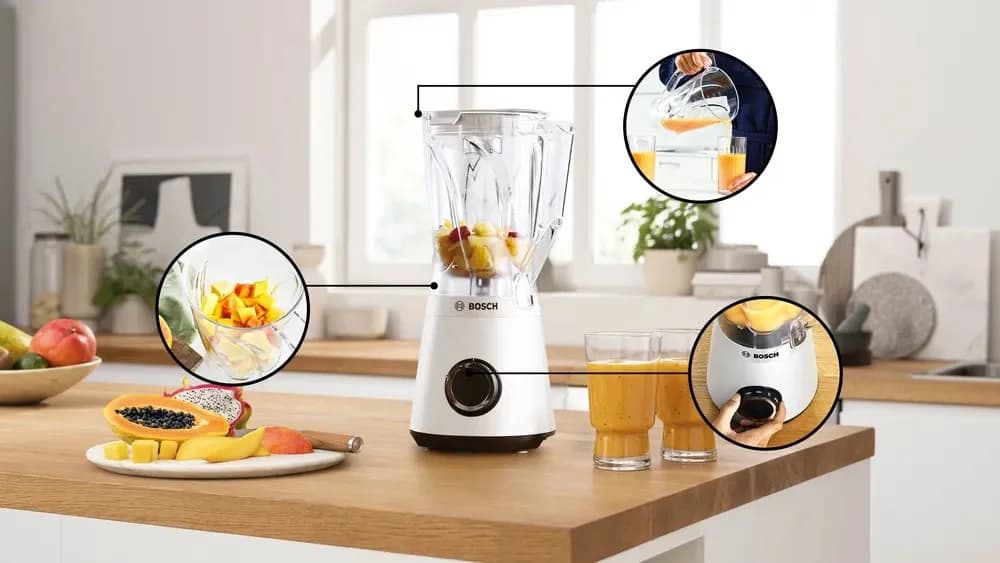 Bosch Blender   MMB6141W VitaPower Series 4   Tabletop   1200 W   Jar material Tritan   Jar capacity 1.5 L   White - Image 3