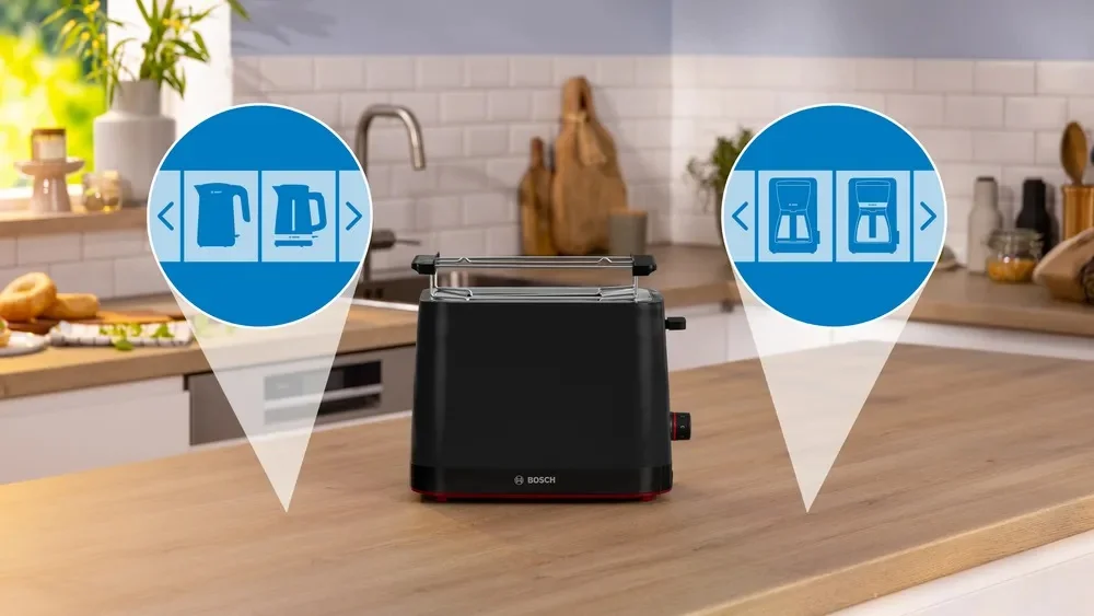Bosch Compact Toaster   TAT3M123 MyMoment   Power 950 W   Number of slots 2   Housing material Plastic   Black - Image 3