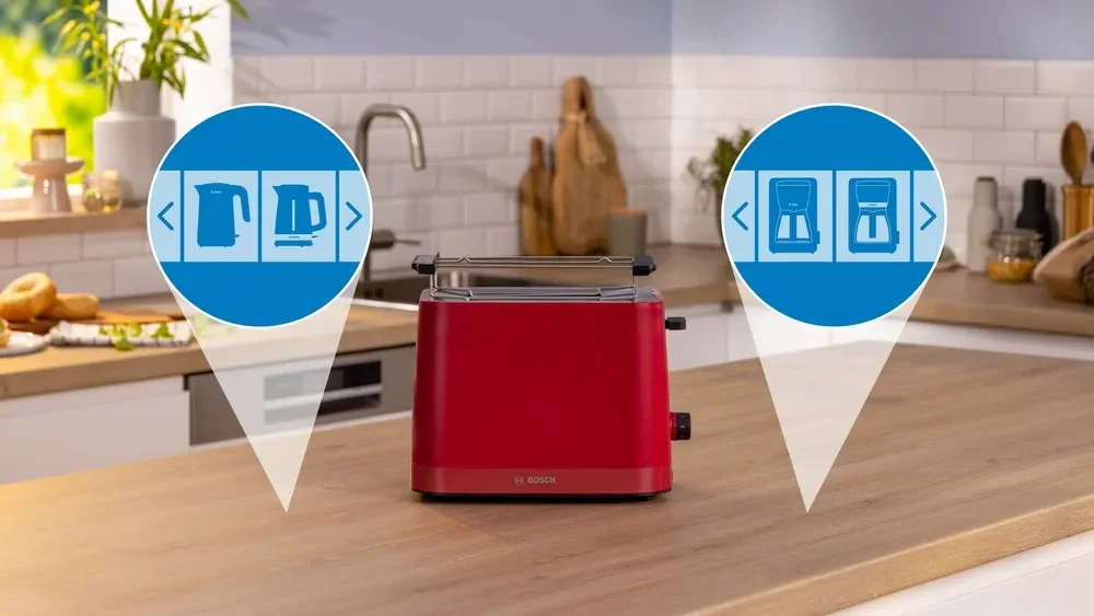Bosch Compact Toaster   TAT3M124 MyMoment   Number of slots 2   Housing material Plastic   Red - Image 4
