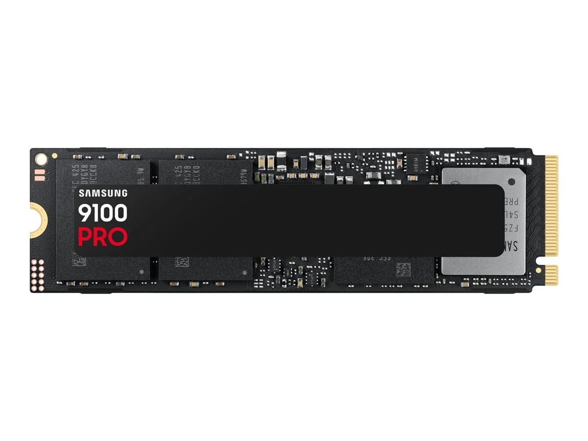 Samsung 9100 PRO   2000 GB   SSD form factor M.2 2280   Solid-state drive interface PCI Express 5.0 x4 (NVMe)   Read speed 14700 MB/s   Write speed 13400 MB/s - Image 1