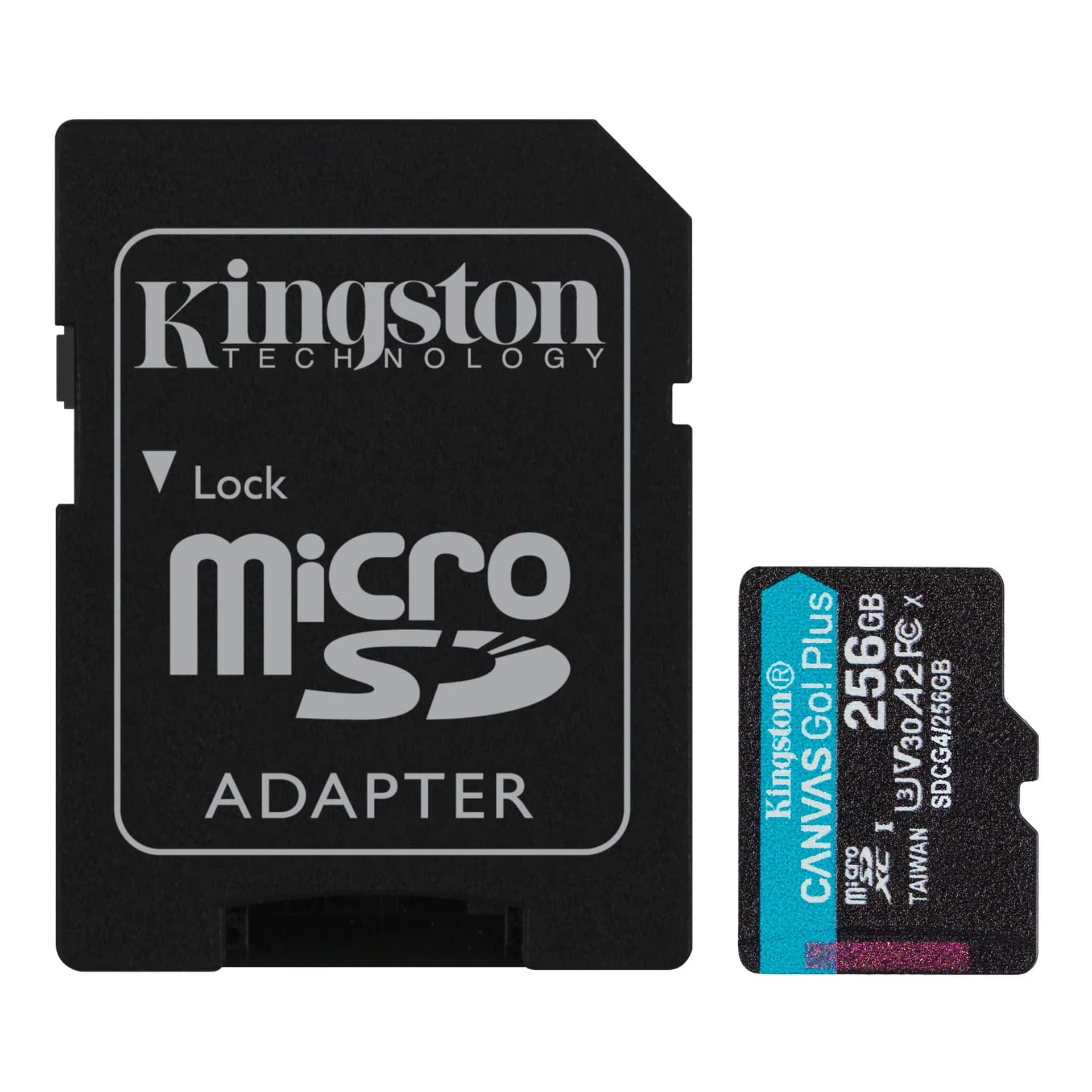Kingston   Canvas Go! Plus   256 GB   microSD   Flash memory class Class 10, UHS-I, U3, V30, A2 - Image 1