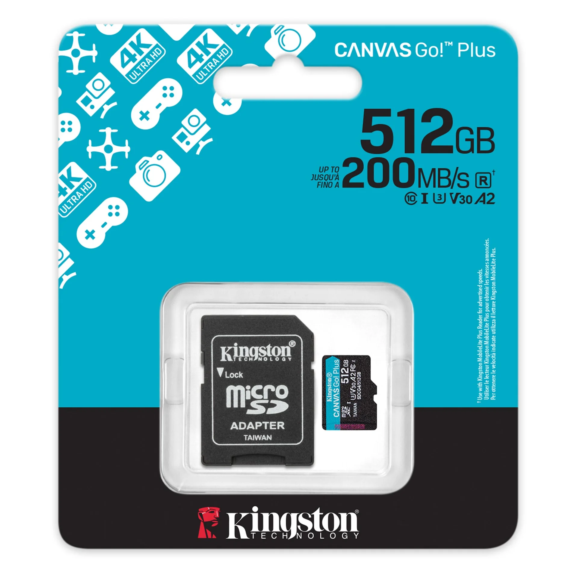 Kingston   Canvas Go! Plus   512 GB   microSD   Flash memory class Class 10, UHS-I, U3, V30, A2 - Image 4