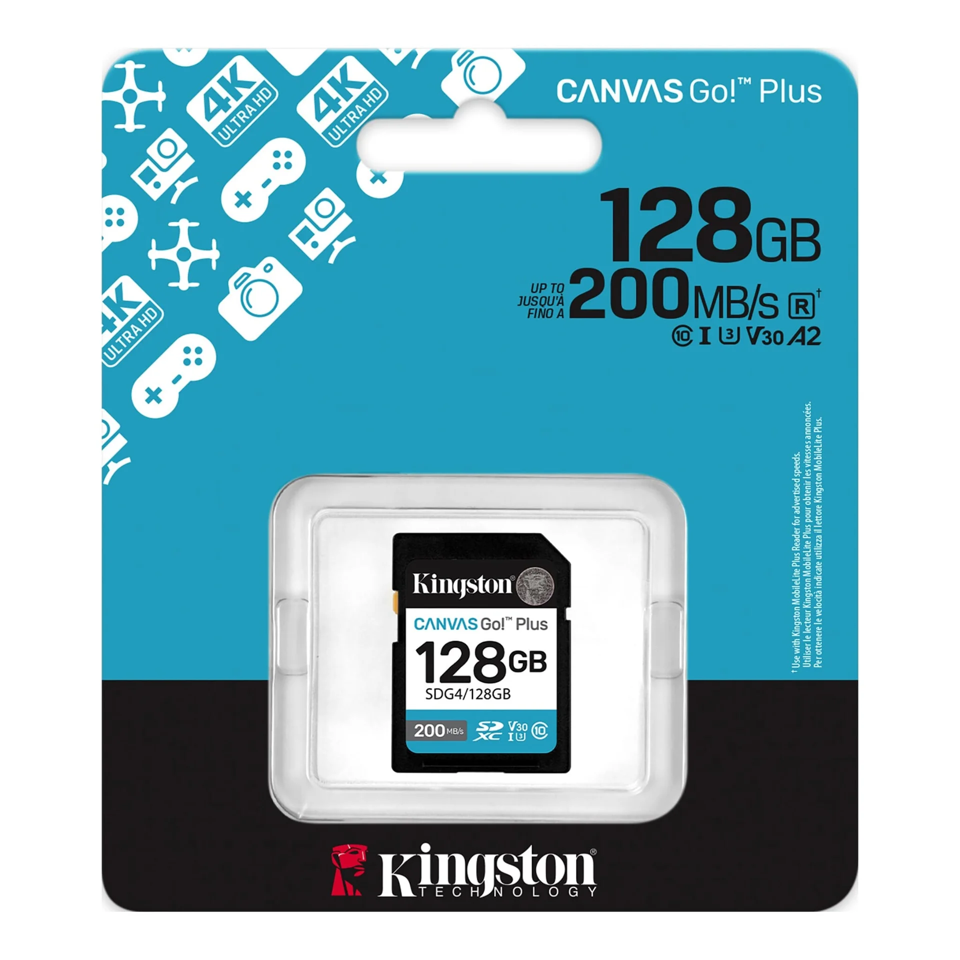 Kingston   Canvas Go! Plus   128 GB   SD   Flash memory class Class 10, UHS-I, U3, V30 - Image 4