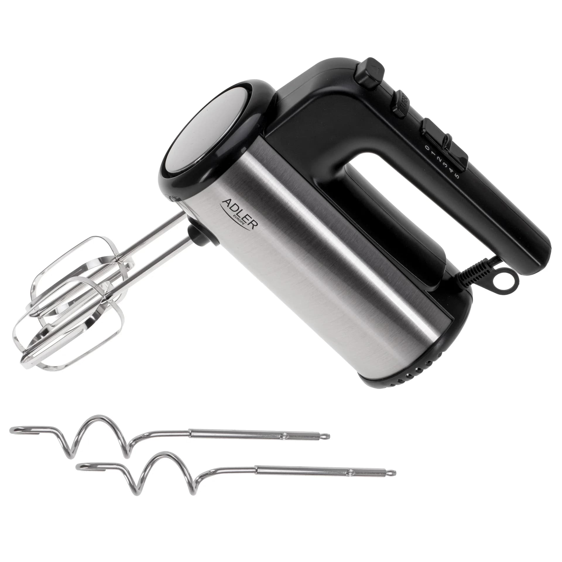 Adler Hand mixer   AD 4232   Hand Mixer   900 W   Number of speeds 5   Turbo mode   Black/Stainless Steel - Image 1