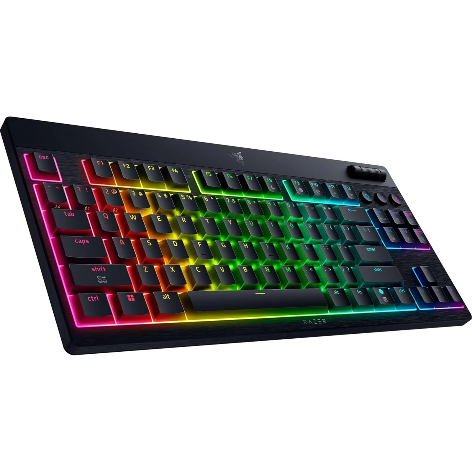 Razer   BlackWidow V4 Low-Profile Tenkeyless HyperSpeed   Keyboard   Wireless   US   Bluetooth   Black   Yellow Switches - Image 3