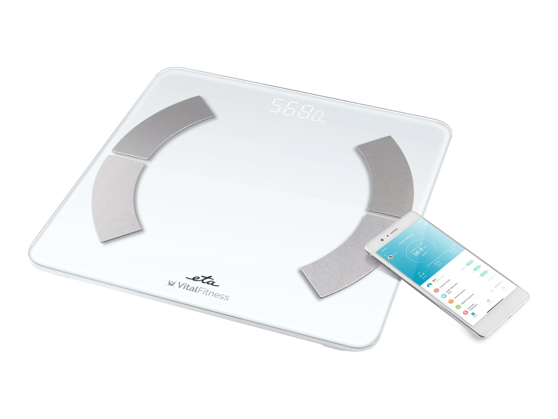 ETA Personal Scale ETA277990000 Vital Fitness Maximum weight (capacity) 180 kg Accuracy 100 g Body Mass Index (BMI) measuring White - Image 2