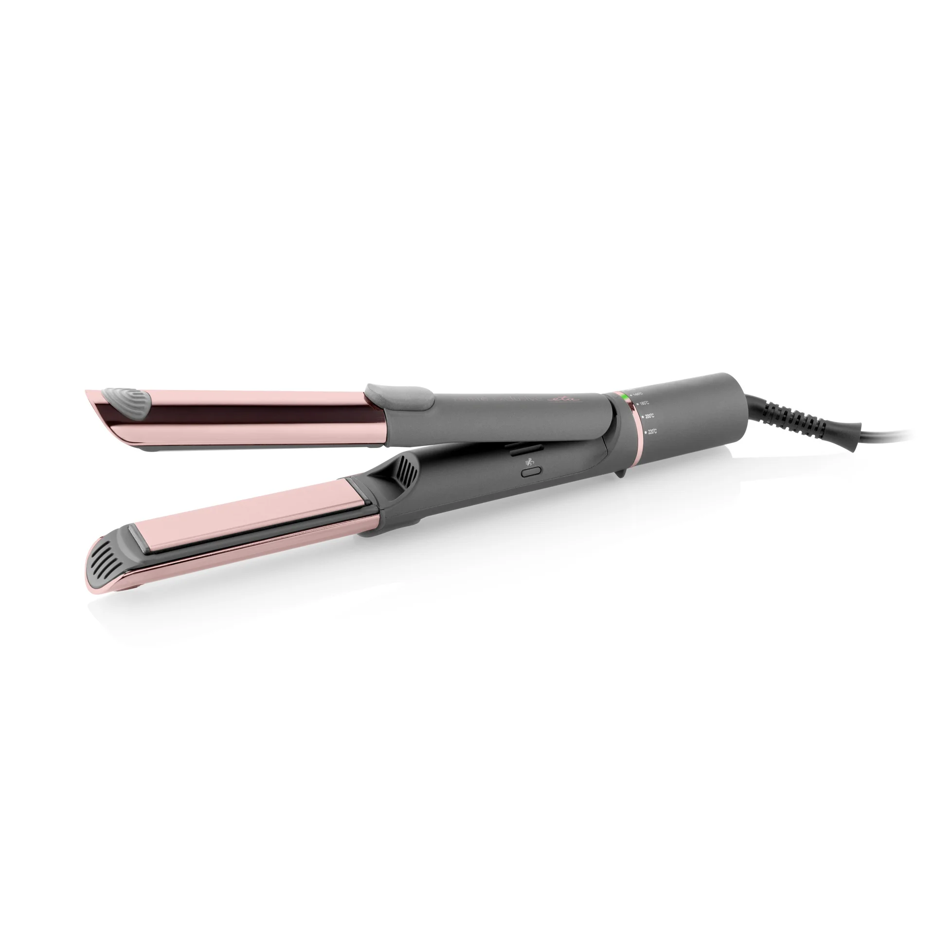 ETA Hair Straightener and Curler   ETA132390000 Fenité Exclusive 2-in-1   Ceramic heating system   Temperature (min) 140 °C   Temperature (max) 200 °C   Number of heating levels 5   1700 W   Grey/Pink - Image 1