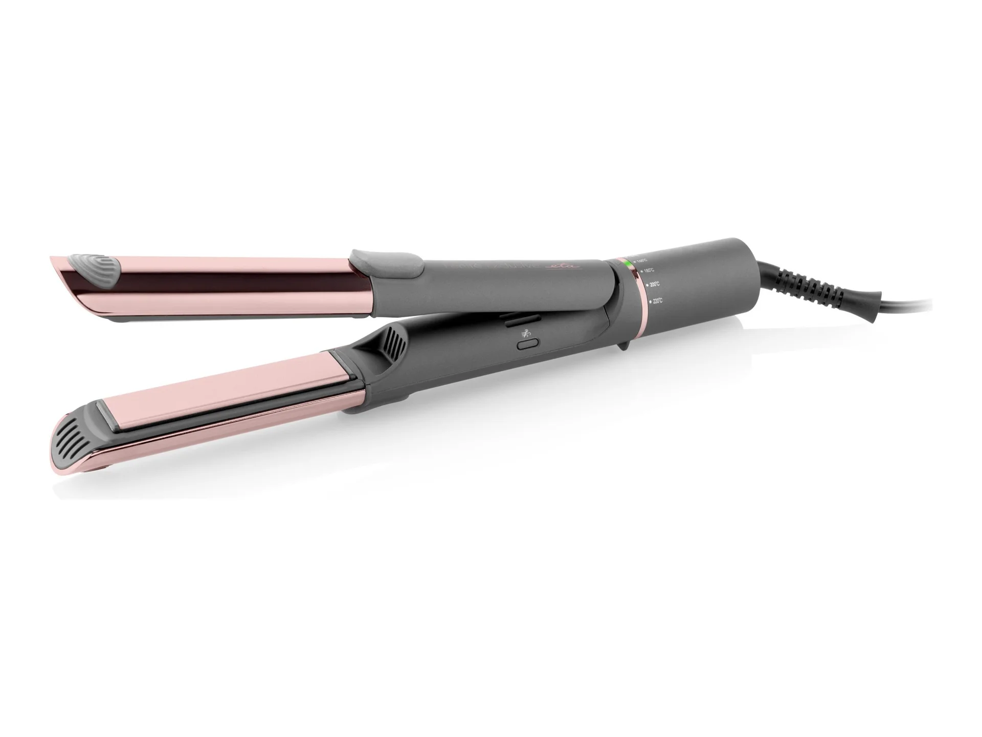 ETA Hair Straightener and Curler   ETA132390000 Fenité Exclusive 2-in-1   Ceramic heating system   Temperature (min) 140 °C   Temperature (max) 200 °C   Number of heating levels 5   1700 W   Grey/Pink - Image 2