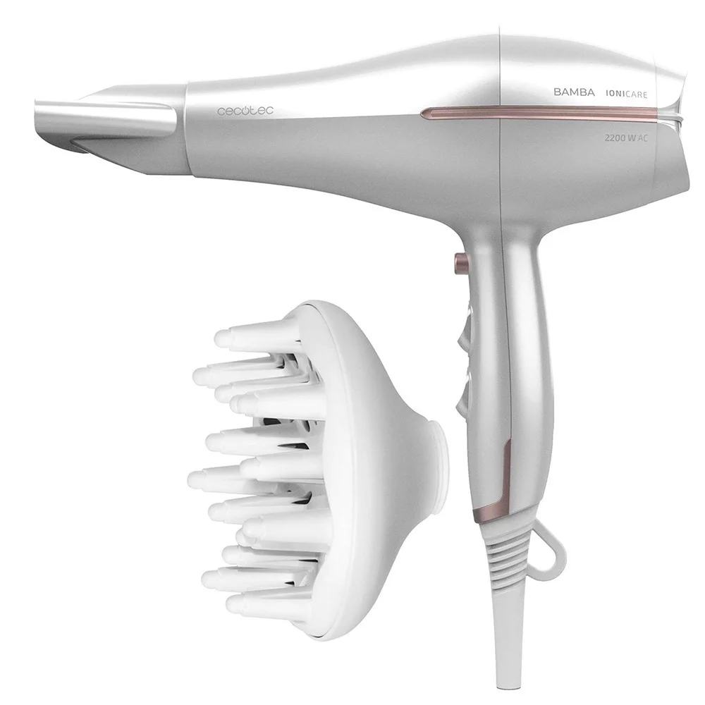 Cecotec Hair Dryer   IoniCare 5300 Maxi Aura   2200 W   Number of temperature settings 3   Ionic function   Diffuser nozzle   White - Image 1