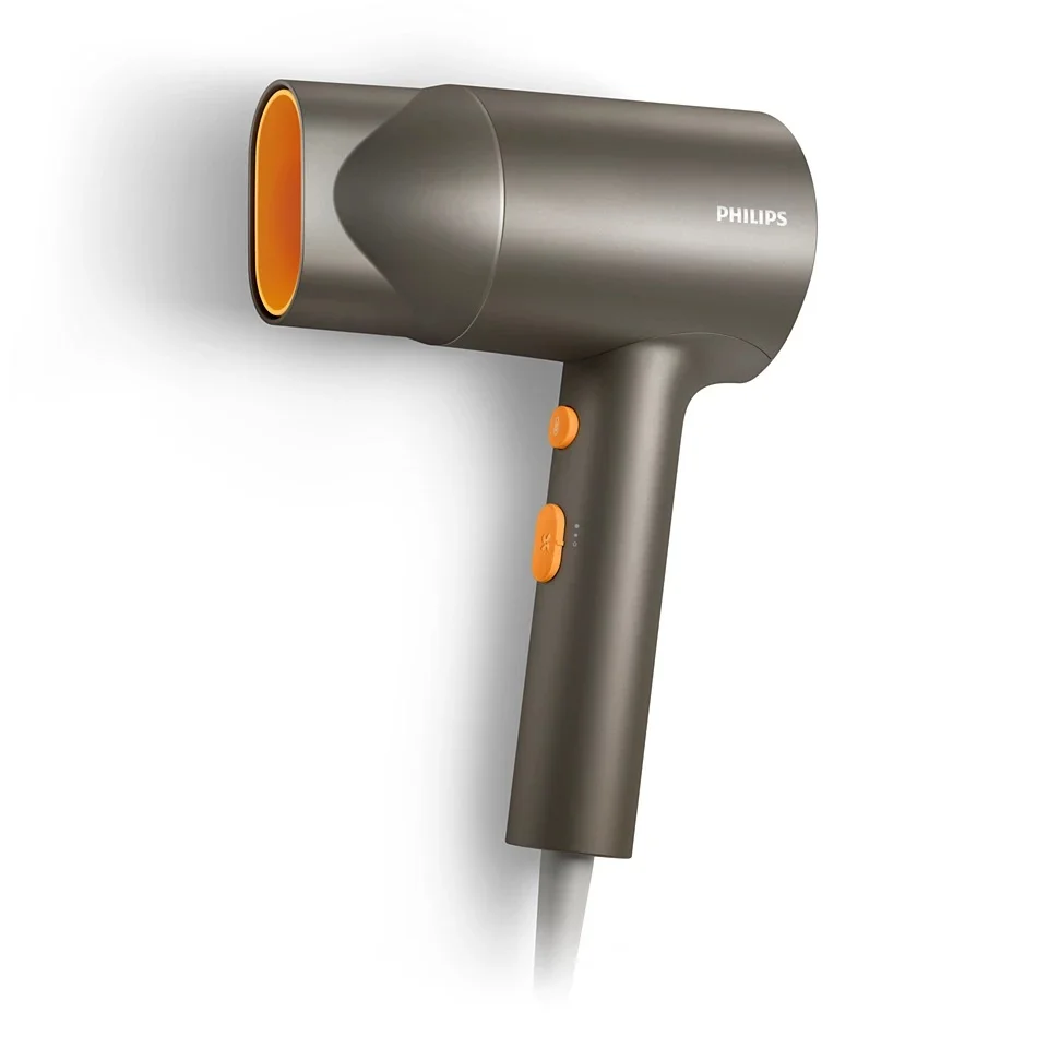 Philips   Hair Dryer   BHD321/00 3000 Series   1600 W   Number of temperature settings 2   Ionic function   Grey/Orange - Image 1