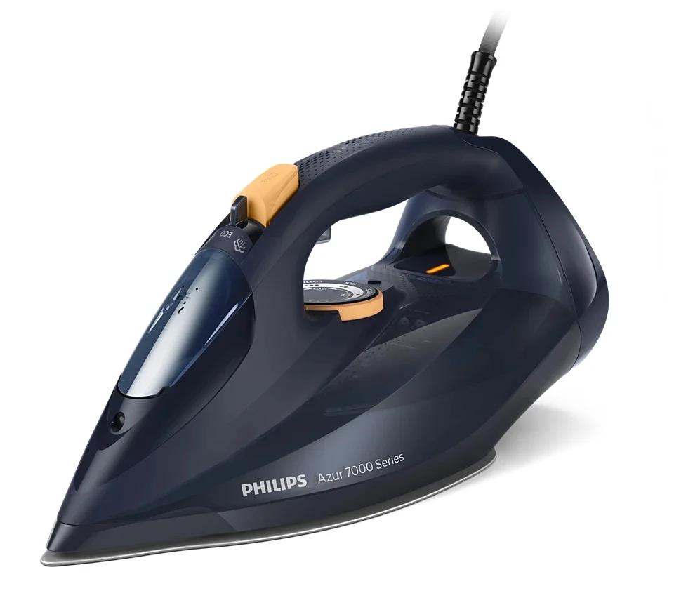 Philips DST7060/20 7000 Series Steam Iron 3000 W Water tank capacity 300 ml Continuous steam 55 g/min Steam boost performance 250 g/min Blue/Yellow - Image 1