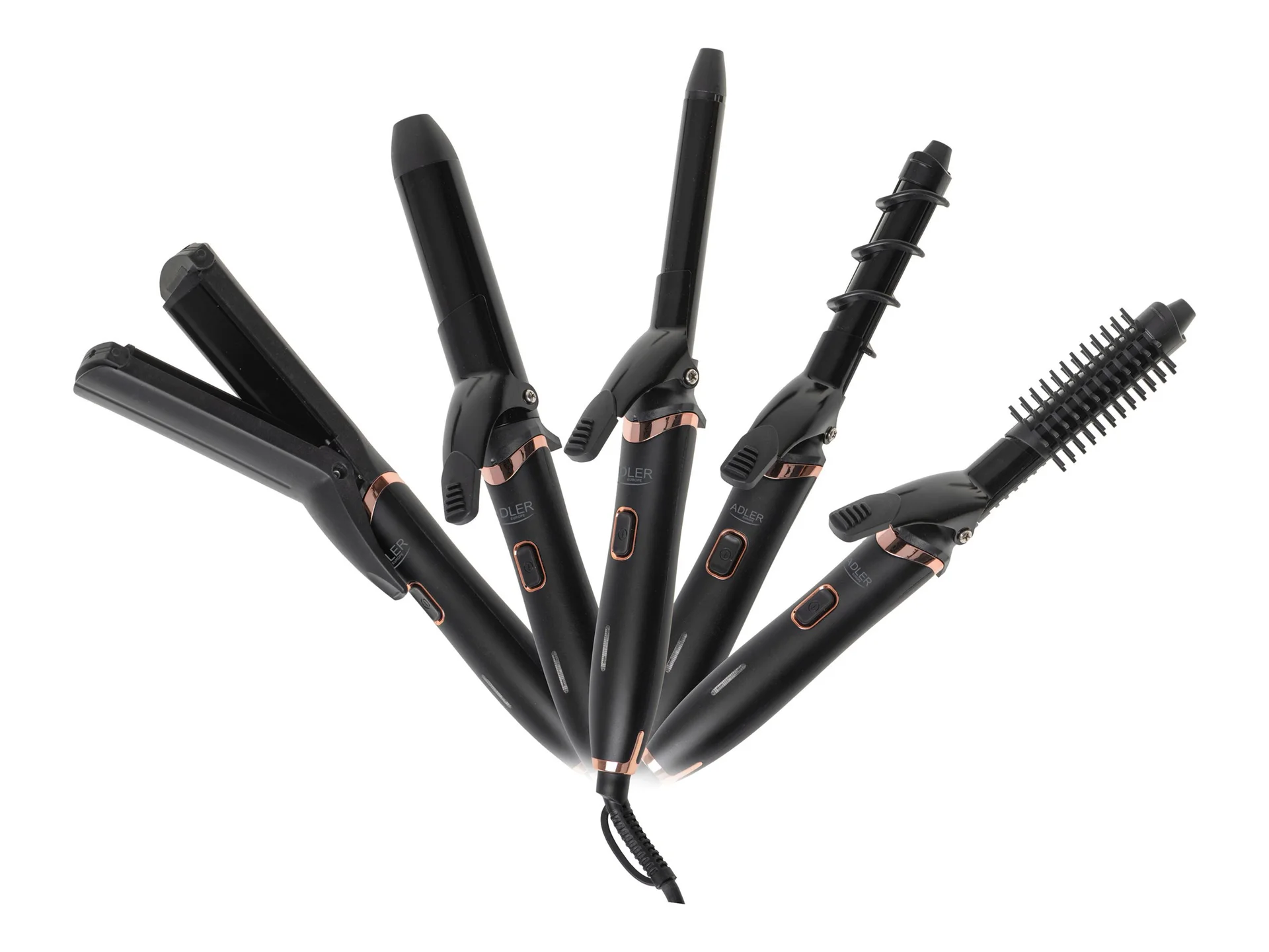 Adler Hair Styling Set 5-in-1   AD 2028   Ceramic heating system   1200 W   Black - Image 1