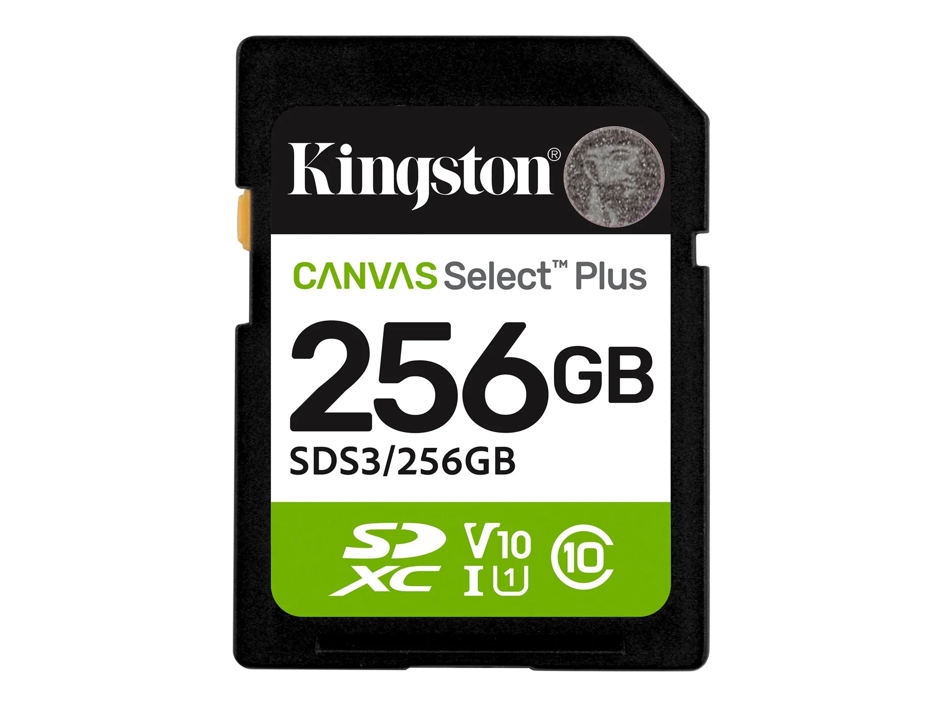 Kingston Canvas Select Plus   256 GB   SD   Flash memory class Class 10, UHS-I, U1/U3, Video Class 10/30 - Image 1