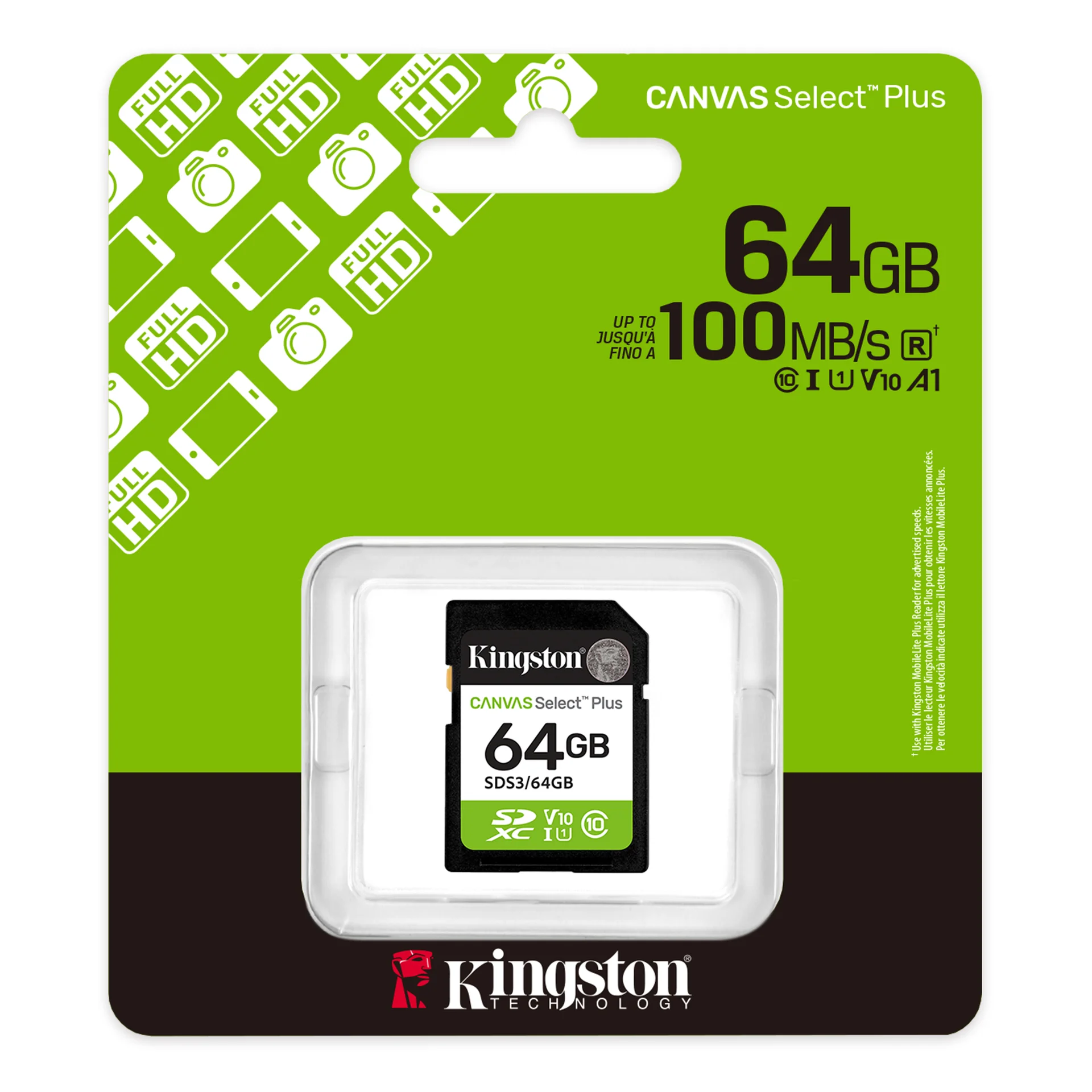 Kingston Canvas Select Plus   64 GB   SD   Flash memory class Class 10, UHS-I, U1/U3, Video Class 10/30 - Image 3