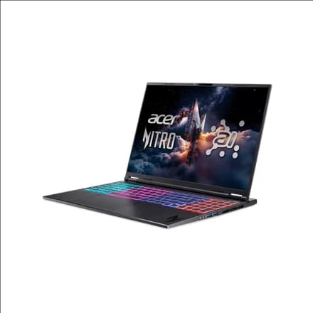 Acer   Nitro V 16S AI AN16S-61-R6Q1   Obsidian Black   16 "   IPS   WUXGA   AMD Ryzen AI 7   350   16 GB   DDR5   Solid-state drive capacity 1000 GB   NVIDIA GeForce RTX 5060   Windows 11 Home   802.11ax   Bluetooth version 5.3   Keyboard language US inte