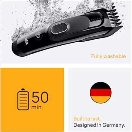 Braun Hair Clipper HC5510 Series 5 Cordless Number of length steps 9 Black - Image 7