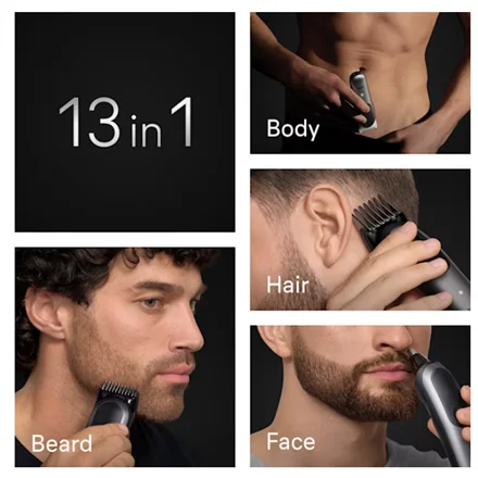 Braun 13in1 Grooming Kit   All-in-One Series 7 AIO7560   Cordless   Number of length steps 14   Black/Grey - Image 3