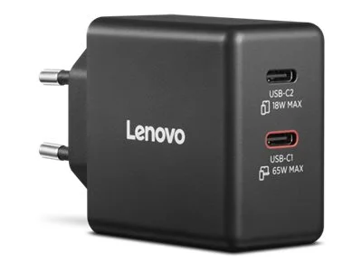 Lenovo Dual USB-C 65W GaN Charger - EU   USB-C   Charger - Image 2