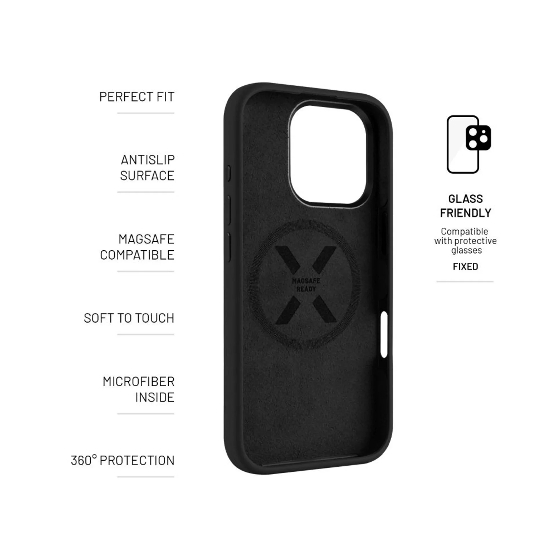 Fixed Back cover   Apple   iPhone 17 Pro Max   Liquid silicon   Black   MagFlow - Image 5