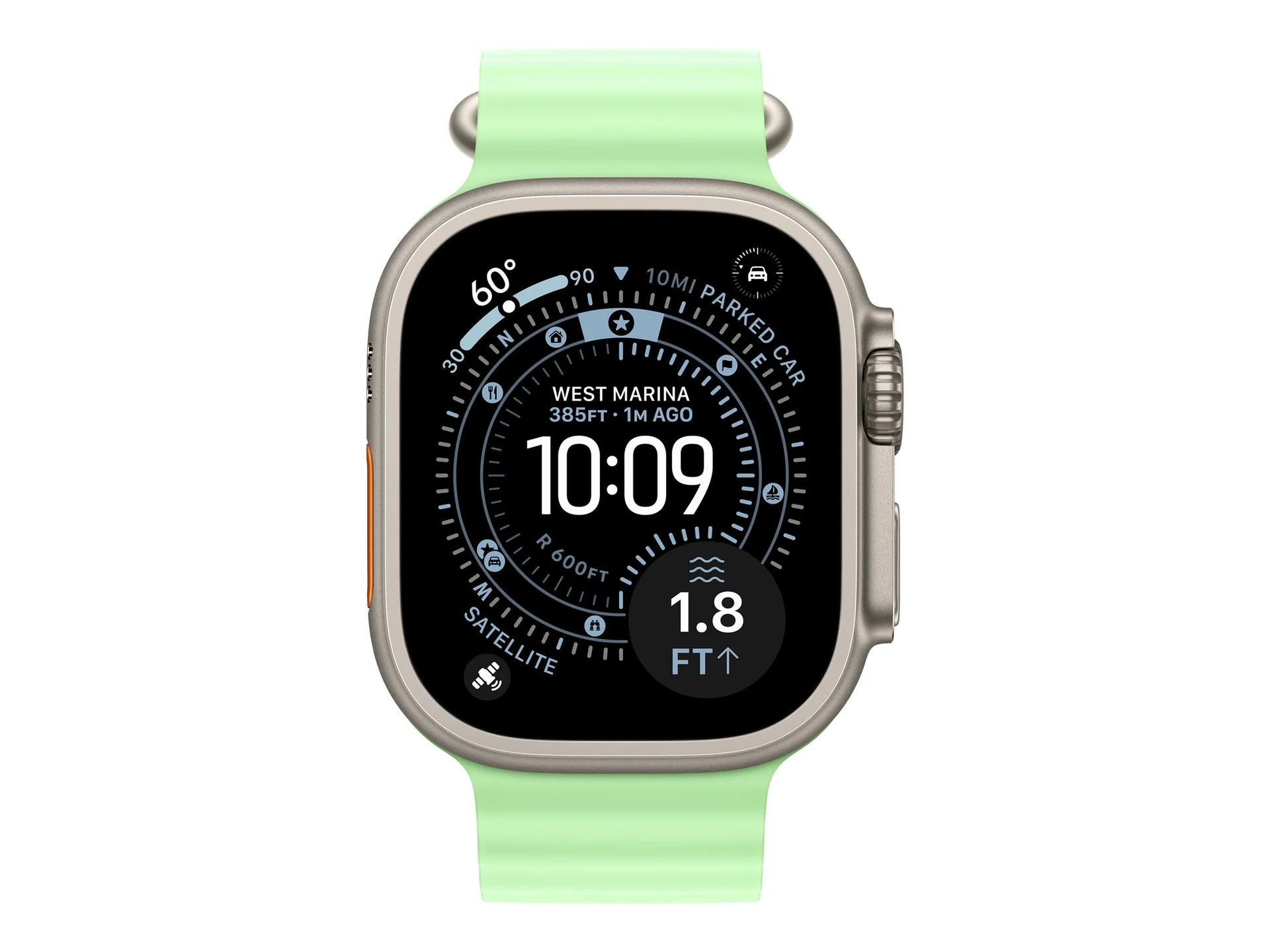Apple 49mm Neon Green Ocean Band - Natural Titanium Finish   Apple - Image 3