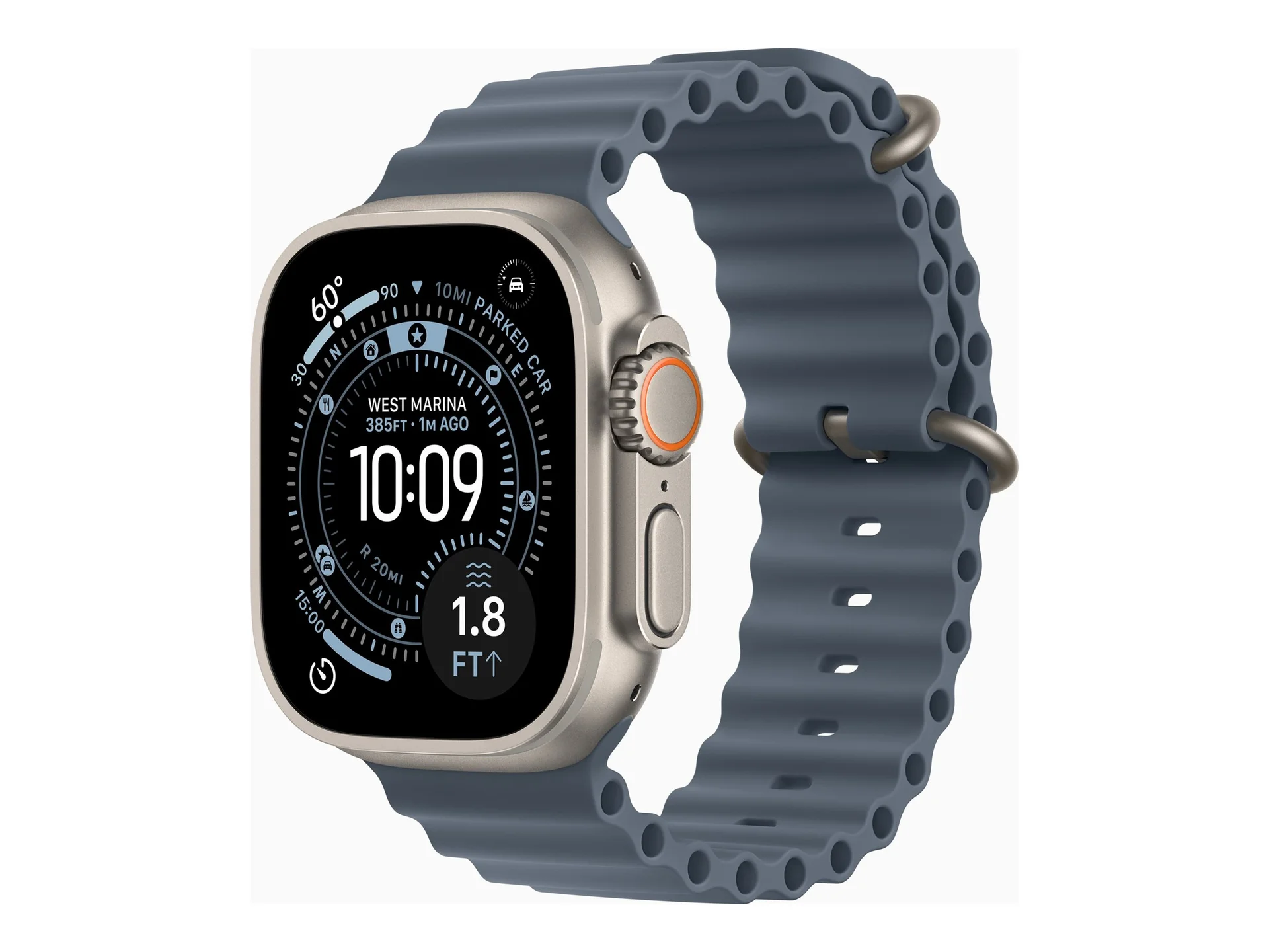 Apple Watch Ultra 3 GPS + Cellular 49mm Natural Titanium Case with Anchor Blue Ocean Band   Apple - Image 1