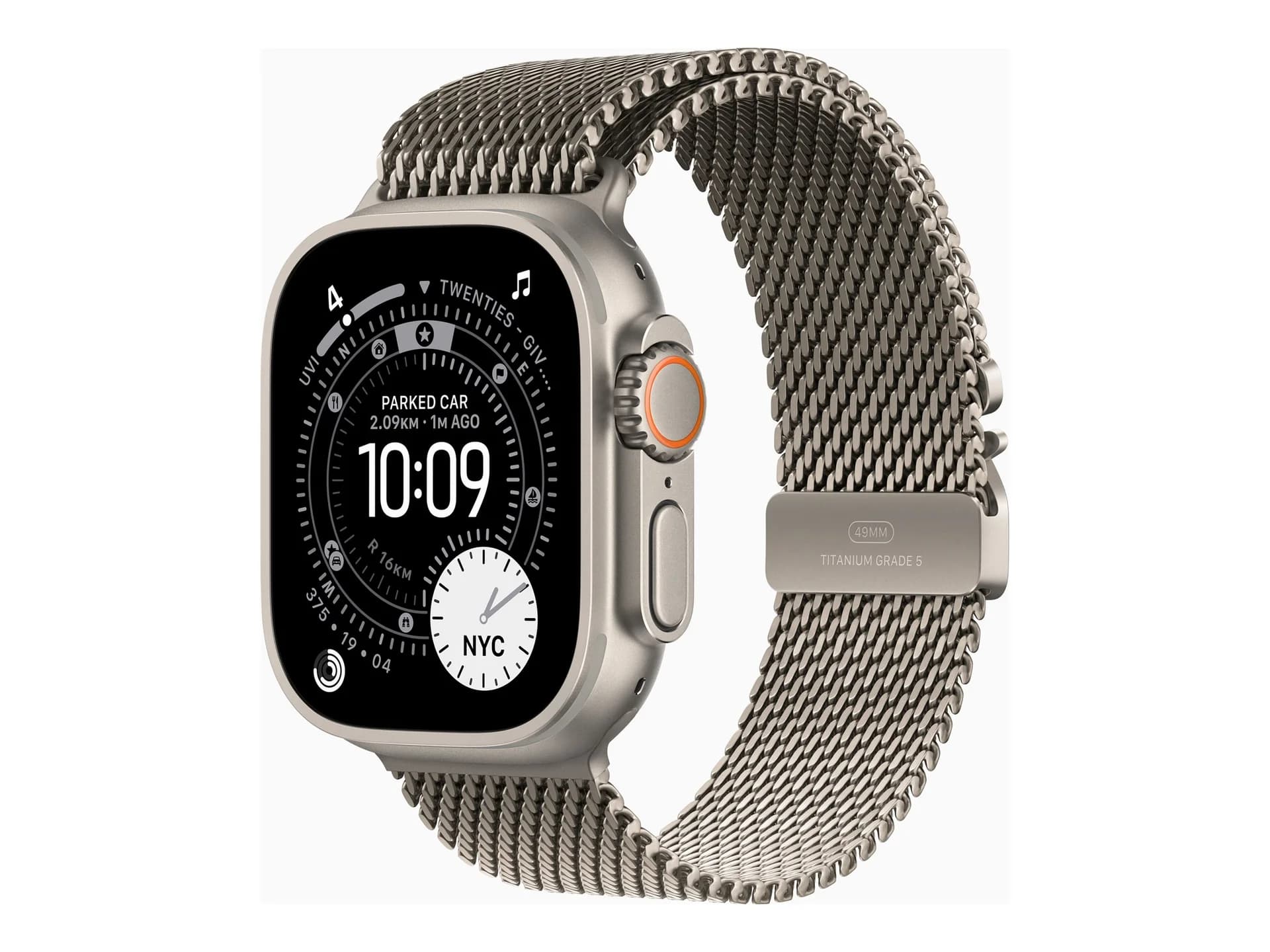 Apple Watch Ultra 3 GPS + Cellular 49mm Natural Titanium Case with Natural Titanium Milanese Loop - Medium Apple - Image 1