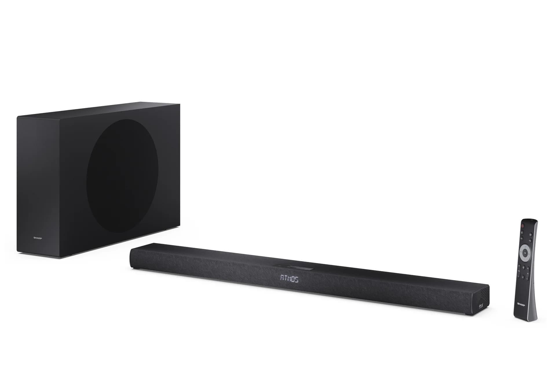 Sharp 2.1ch Ultra-slim Dolby Atmos/DTS Virtual: X Soundbar with Wireless Subwoofer   HT-SBW320   360 W   Bluetooth   Black   Wireless connection - Image 1
