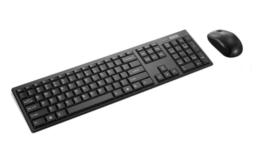 Lenovo 100 Wireless Combo Keyboard and Mouse   Keyboard and Mouse Set   Wireless   Mouse included   US Euro   Black - Image 1