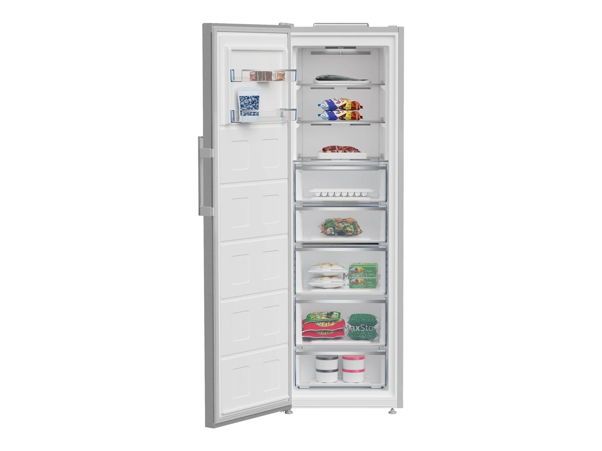 BEKO Freezer   B5RMFNE314X   Energy efficiency class E   Upright   Free standing   Height 186.5 cm   Total net capacity 286 L   No Frost system   Grey - Image 3