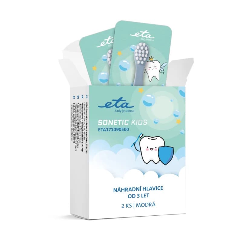 Sonetic Kids 171090500 ETA Replacement brush heads Heads For kids Number of brush heads included 2 Blue - Image 2