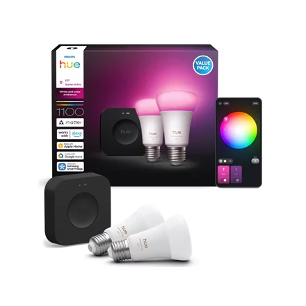Philips Hue WCA A60 2KIT Pro EU   E27   White and colored light   Bluetooth and Zigbee - Image 4