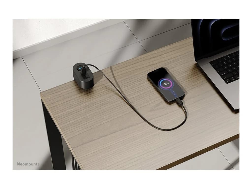 Neomounts Desk socket with clamp and USB-C and USB-A ports - Quick charge DS22-840BL6 Black - Image 12