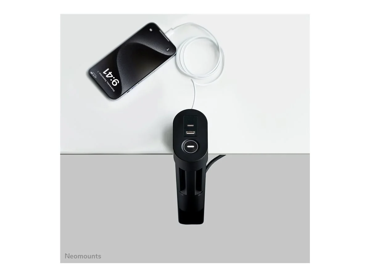 Neomounts Desk socket with clamp and USB-C and USB-A ports - Quick charge DS22-840BL6 Black - Image 13