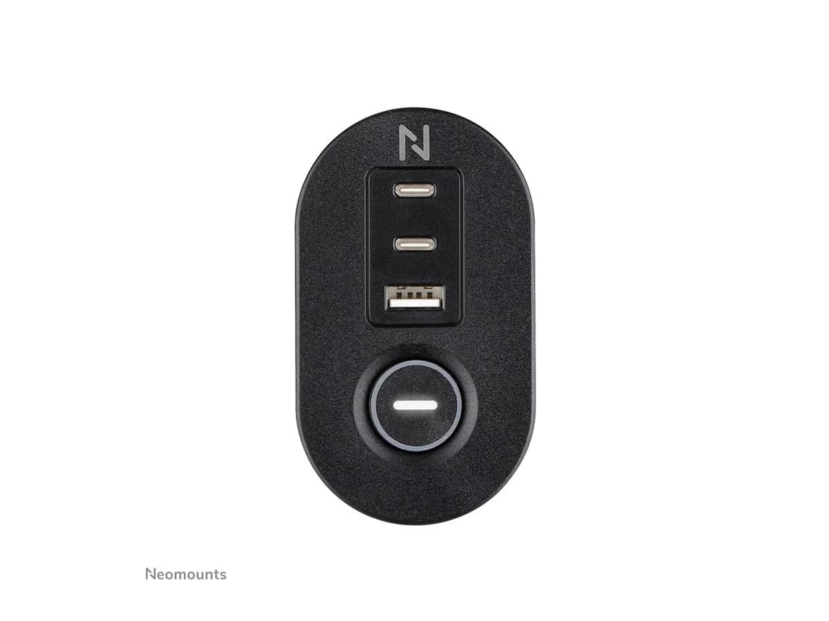 Neomounts Desk socket with clamp and USB-C and USB-A ports - Quick charge DS22-840BL6 Black - Image 3
