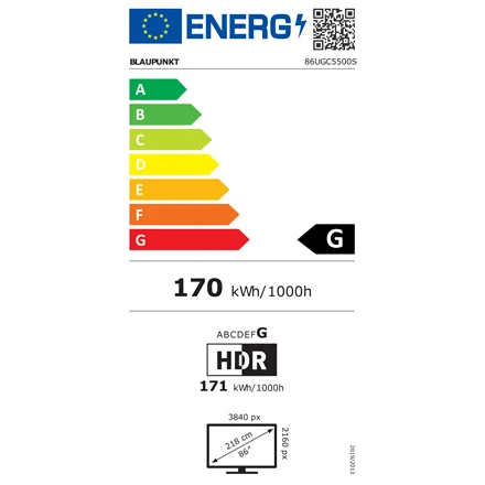 Blaupunkt LED TV   86UGC5500S   86   Smart TV   Google TV   UHD   Black - Image 1