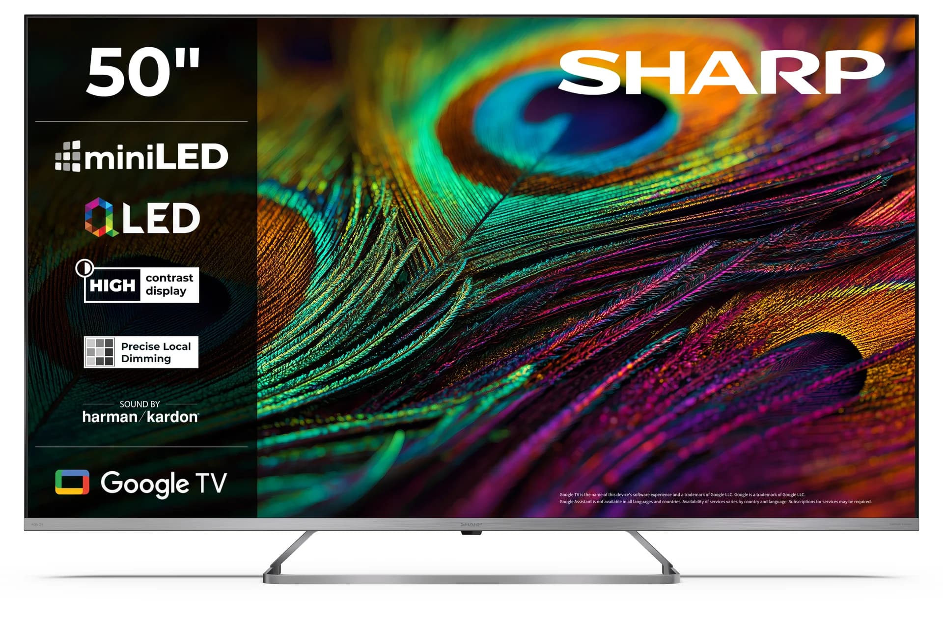 Sharp 4K QLED MiniLED TV   50JP7265E   50   Smart TV   Google TV   UHD   Silver - Image 1