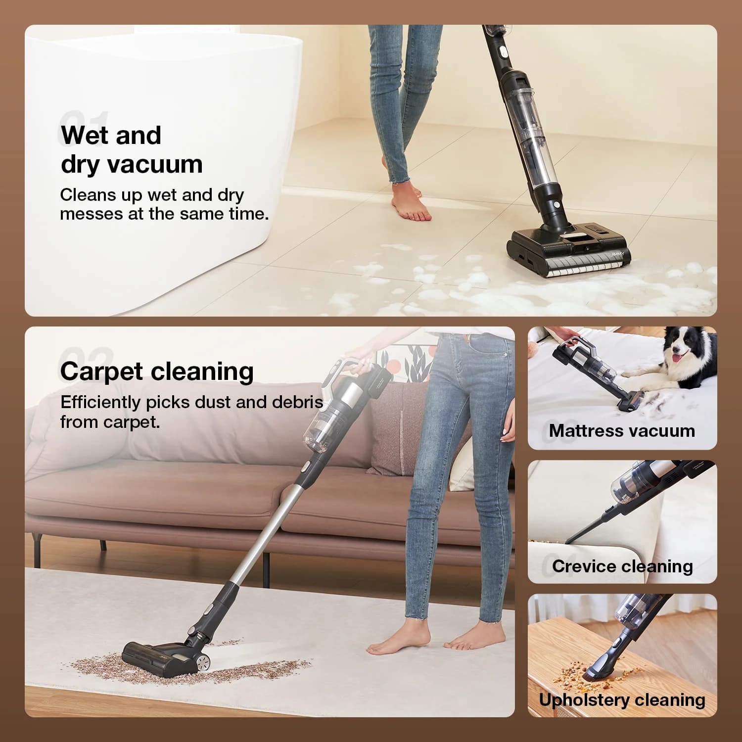Jimmy Vacuum cleaner and washer PW11 Pro Max-B Cordless operating Washing function 460 W 21.6 V Operating time (max) 40-80 min Black/Silver - Image 4