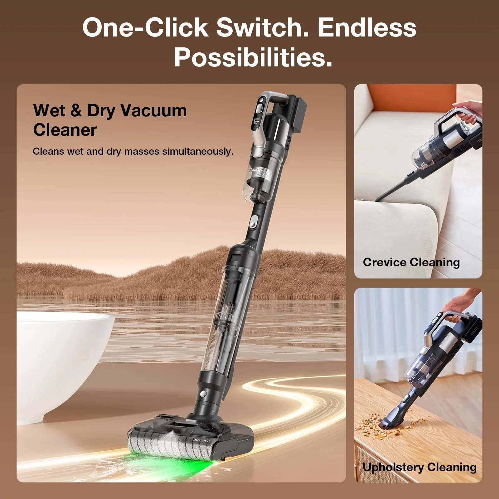 Jimmy Vacuum Cleaner and Washer PW11 Plus Cordless operating Washing function 400 W 21.6 V Operating time (max) 40-75 min Black/Silver - Image 4