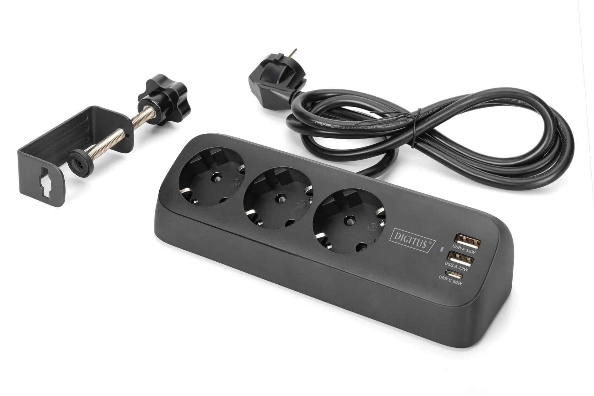 Digitus 3-way office socket strip with 2x USB-A and 1x USB-C connections   DA-70625 - Image 2