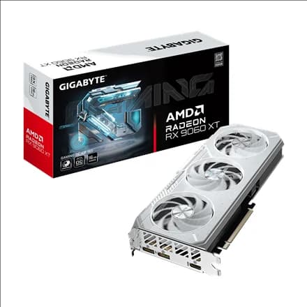 Gigabyte Radeon RX 9060 XT GAMING OC ICE 16G   AMD   16 GB   Radeon RX 9060 XT   GDDR6   HDMI ports quantity 1   PCI-E 5.0 - Image 1