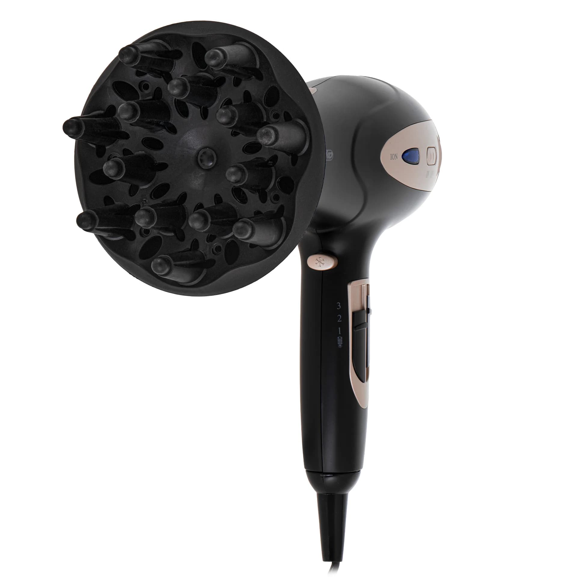 Mesko Hair Dryer   MS 2287   2200 W   Number of temperature settings 3   Diffuser nozzle   Black/Champagne - Image 6