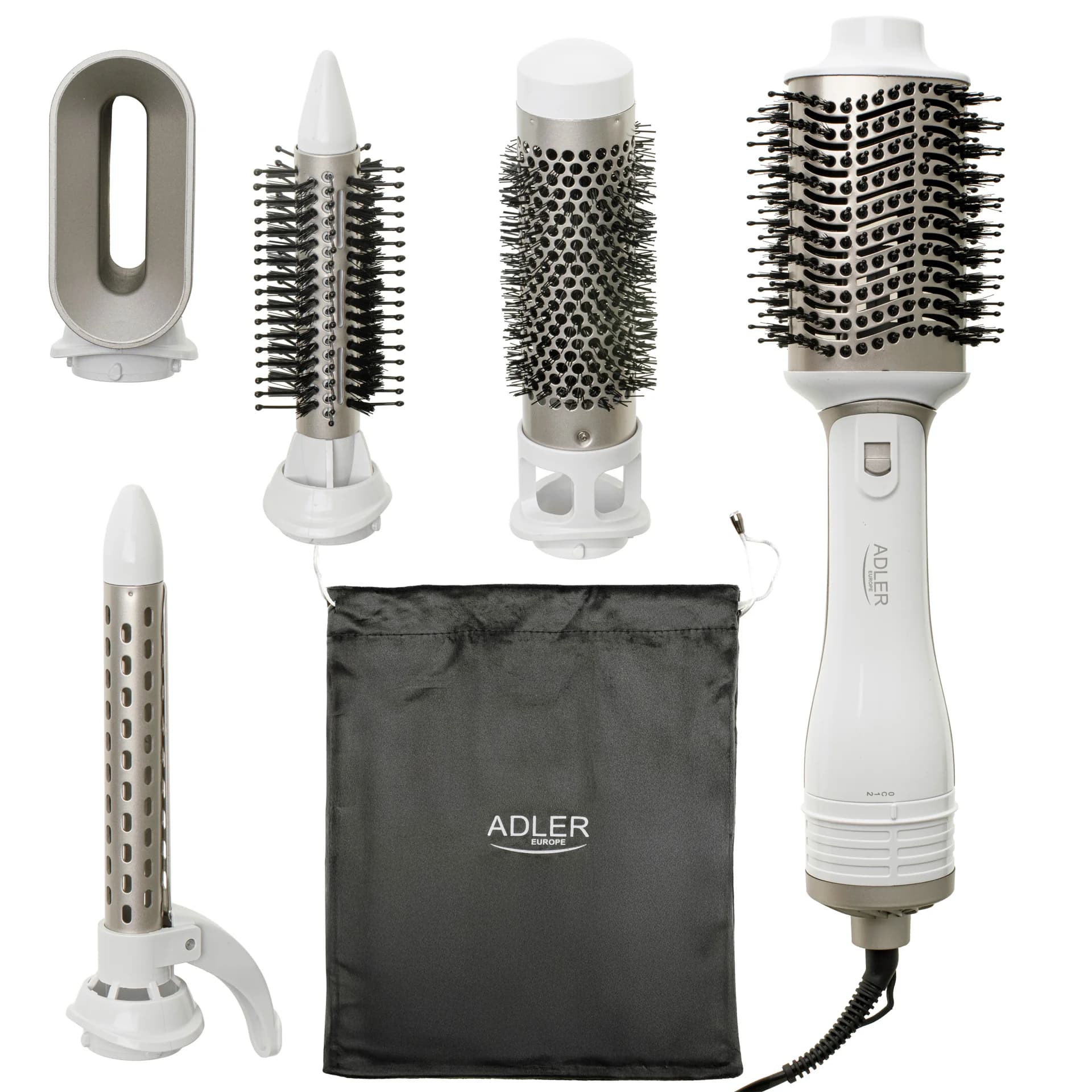Adler 5-in-1 Curling Iron-Dryer   AD 2027   Number of heating levels 2   1200 W   White/Champagne - Image 1