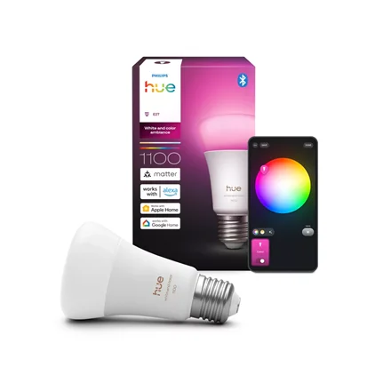 Philips Hue WCA 1100 A60 1P EU   E27   8.1 W   White and colour light   Bluetooth and Zigbee - Image 3