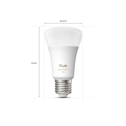 Philips Hue WA 1100 A60 1P EU   E27   8.1 W   Warm to cool white light   Bluetooth and Zigbee - Image 4