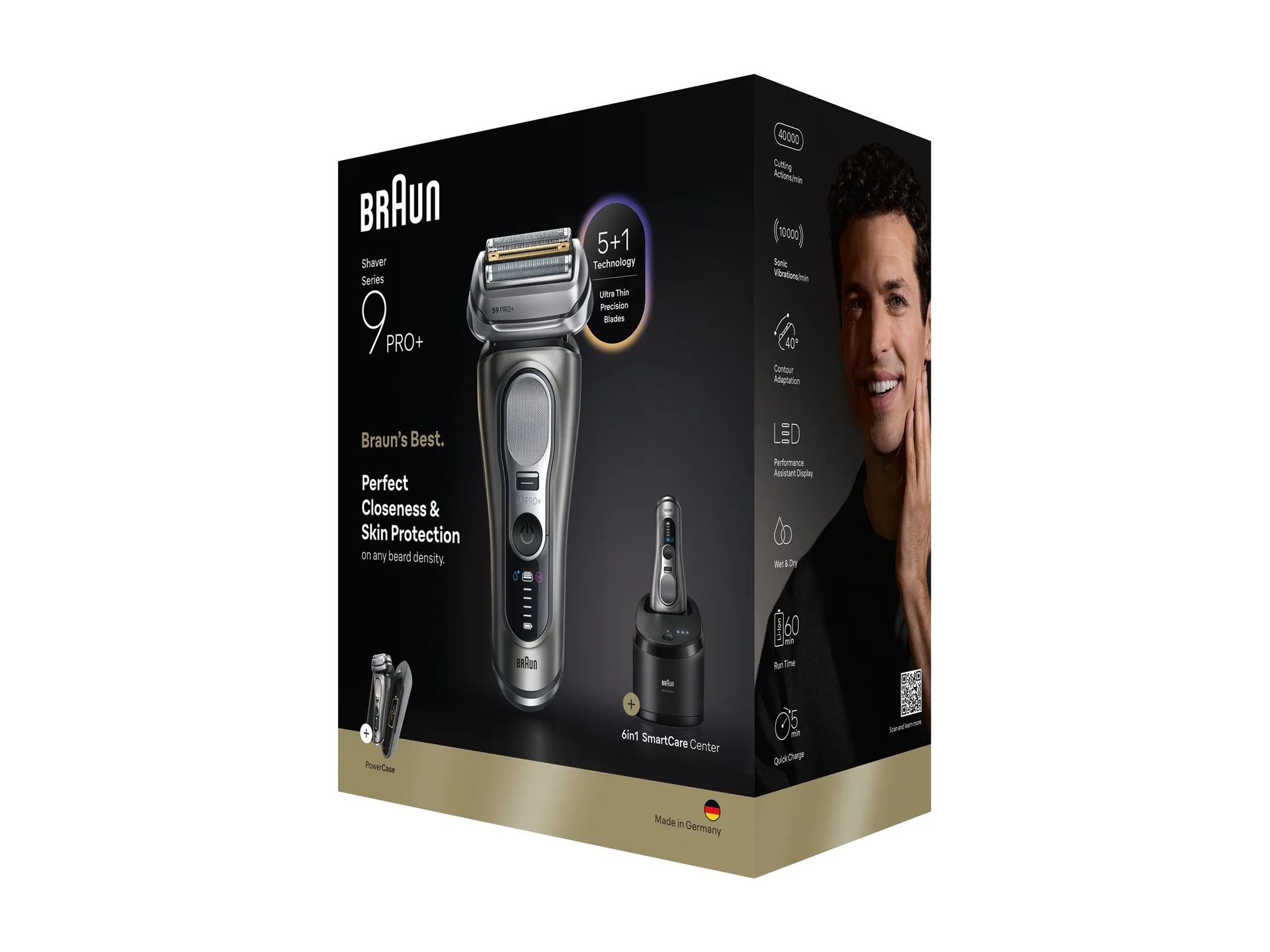 Braun Shaver Series 9 Pro+ 9675cc Operating time (max) 60 min Wet & Dry Lithium Ion Grey - Image 3