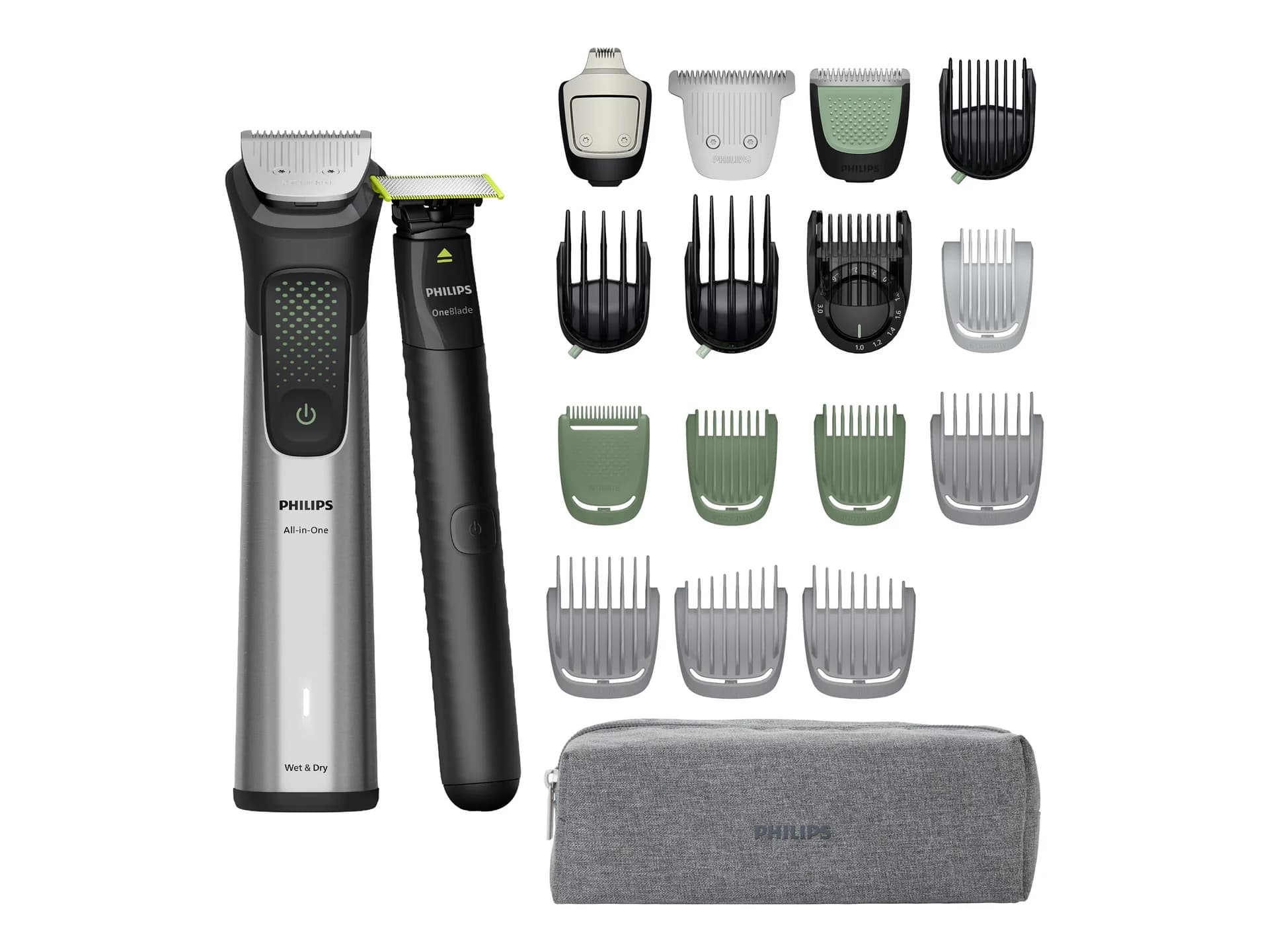 Philips All-in-One Hair Trimmer MG9557 Cordless Wet & Dry Number of length steps 27 Black/Silver - Image 1