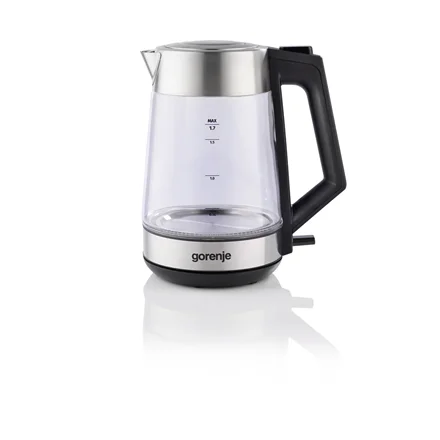 Gorenje K17OGS Kettle Electric 1.7 L 2200 W 360° rotational base Stainless steel/Glass Stainless steel - Image 1