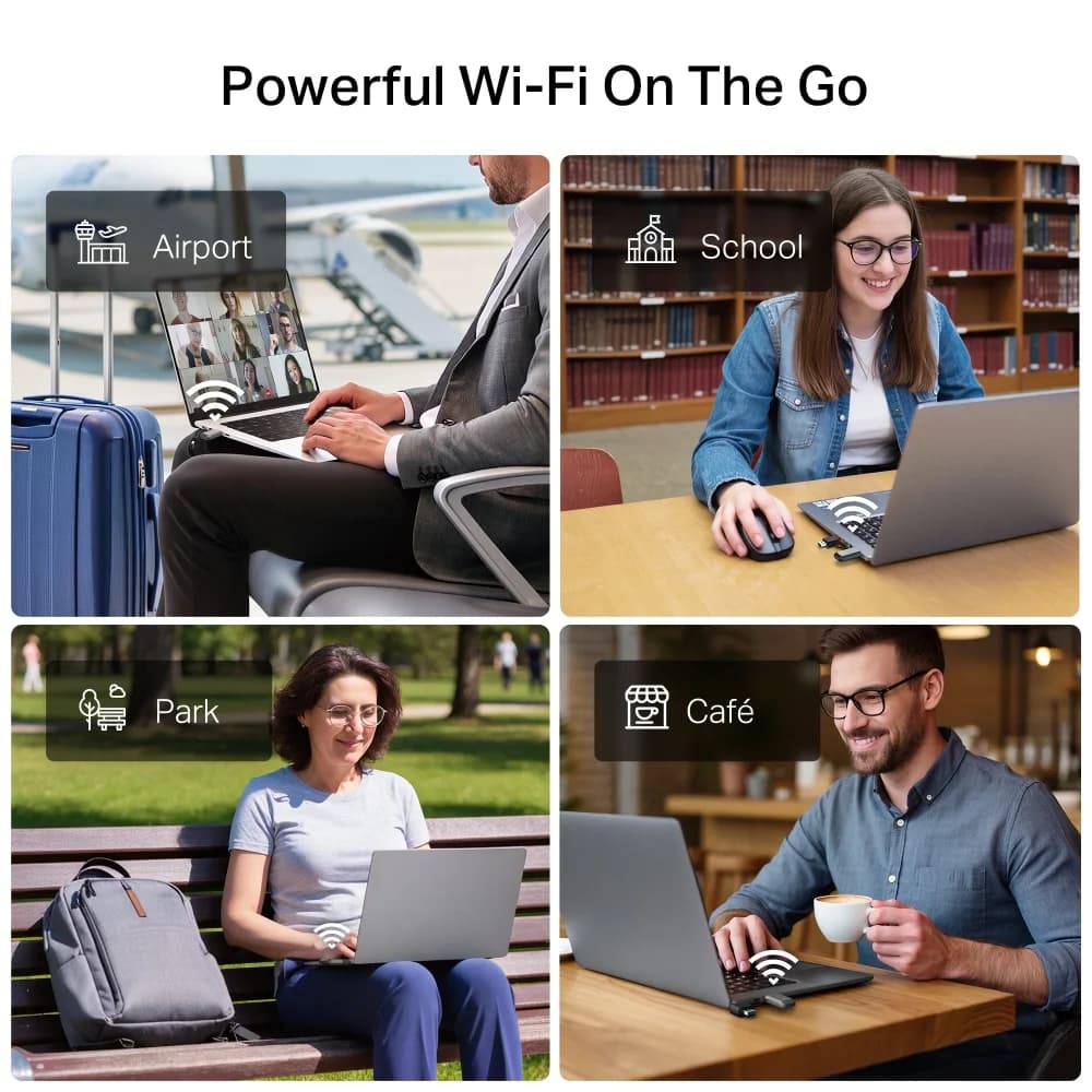 TP-LINK BE6500 Tri-Band Wi-Fi 7 Mini Wireless USB Adapter Archer TBE400U 2.4 GHz, 5 GHz, 6 GHz 802.11ax MU-MiMO No no PoE Antenna type Internal - Image 8